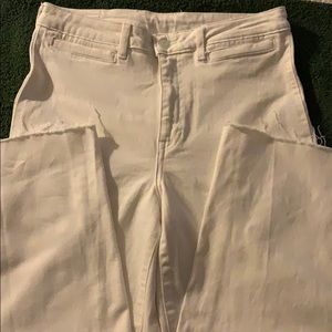 White full leg jeans